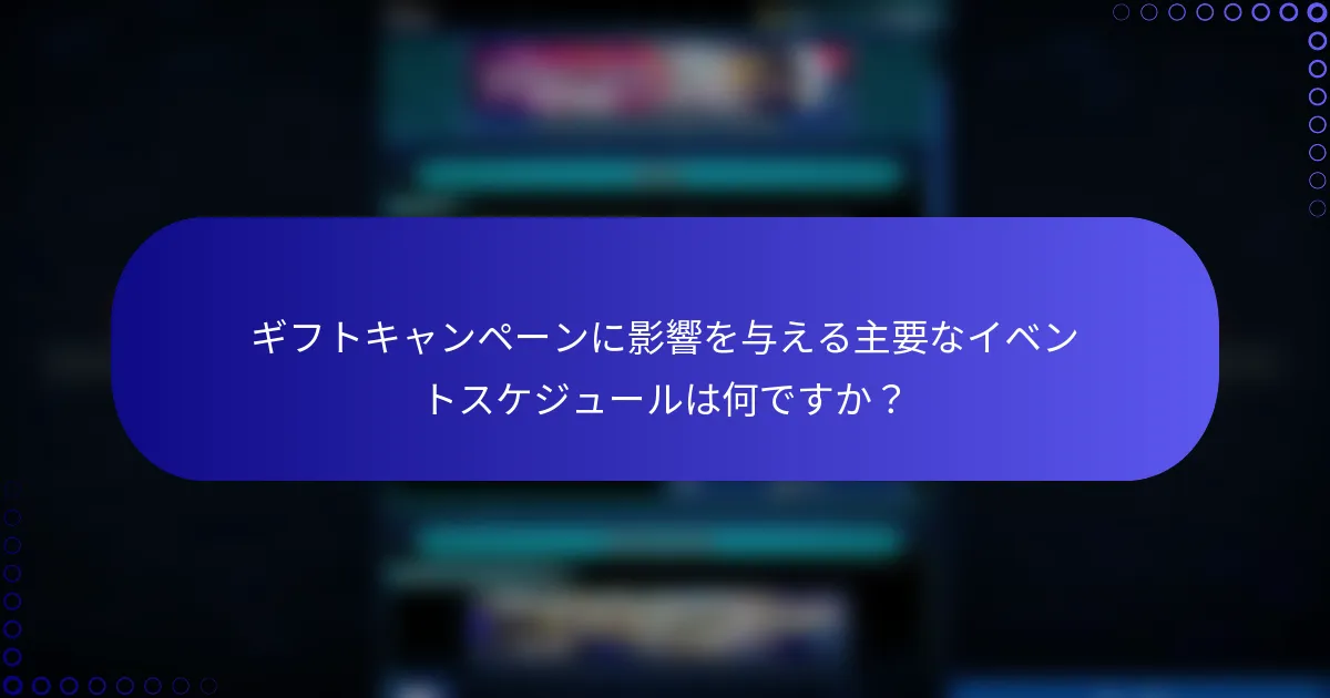 ギフトキャンペーンに影響を与える主要なイベントスケジュールは何ですか？