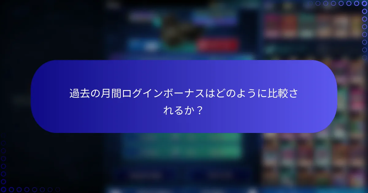 過去の月間ログインボーナスはどのように比較されるか？