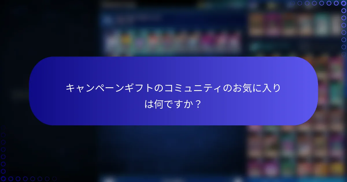 キャンペーンギフトのコミュニティのお気に入りは何ですか？