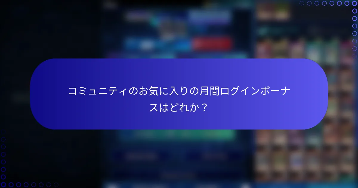 コミュニティのお気に入りの月間ログインボーナスはどれか？