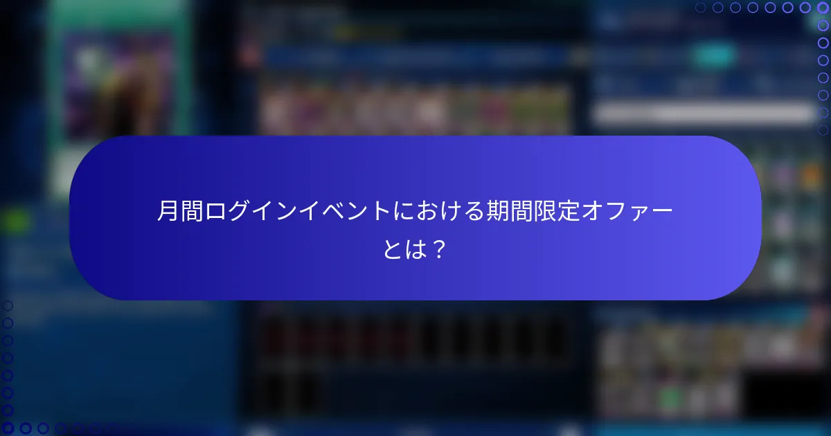 月間ログインイベントにおける期間限定オファーとは？