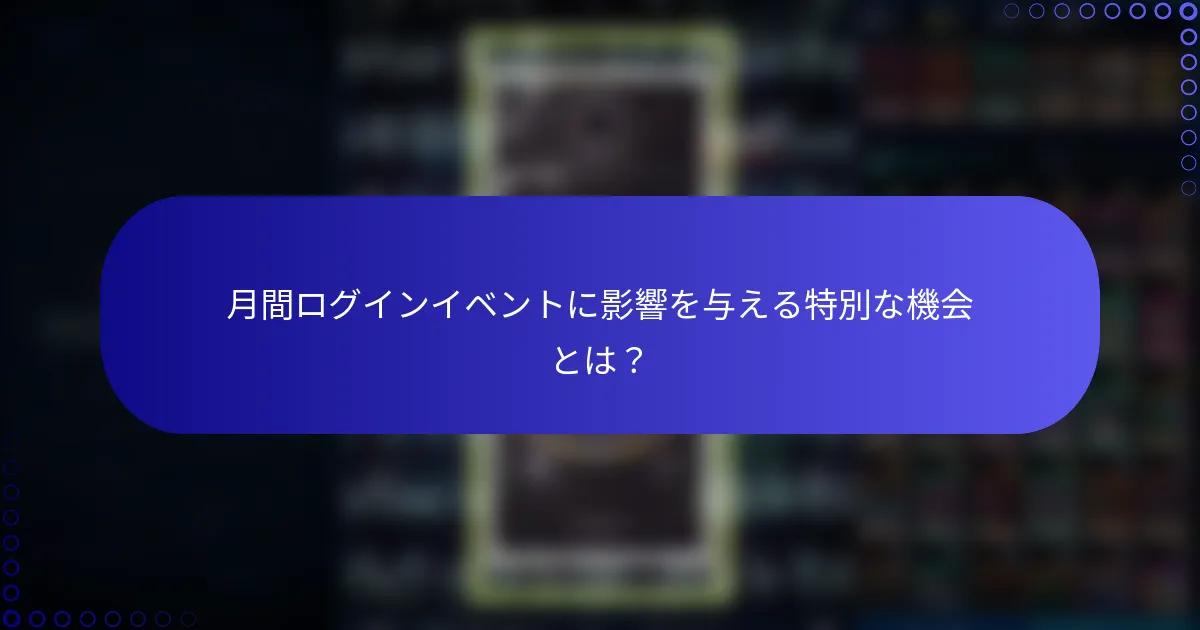 月間ログインイベントに影響を与える特別な機会とは？