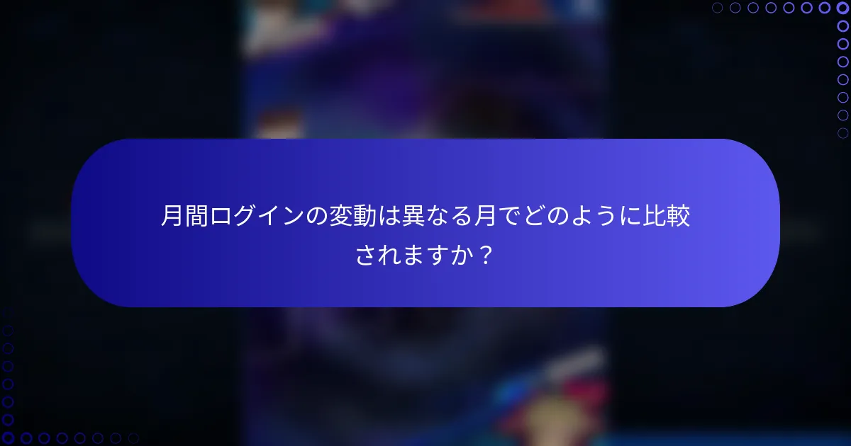 月間ログインの変動は異なる月でどのように比較されますか？