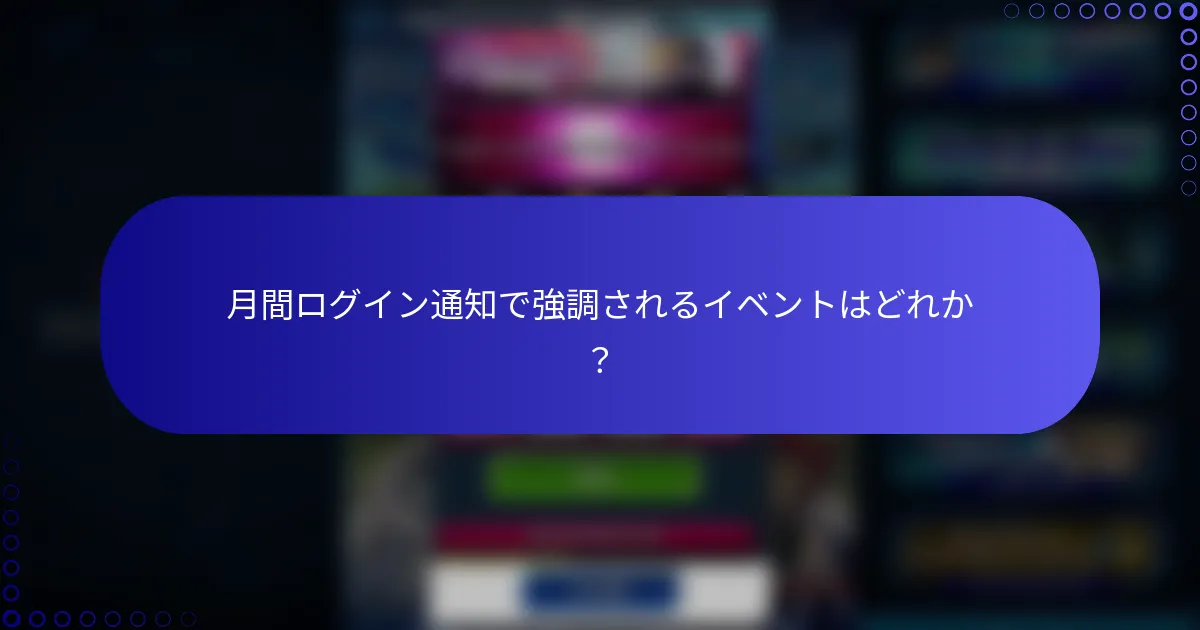 月間ログイン通知で強調されるイベントはどれか？